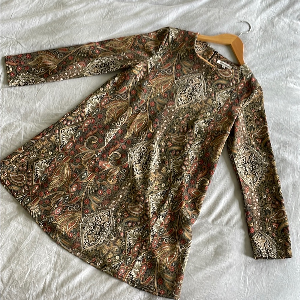 Paisley Long Sleeve Mini Dress